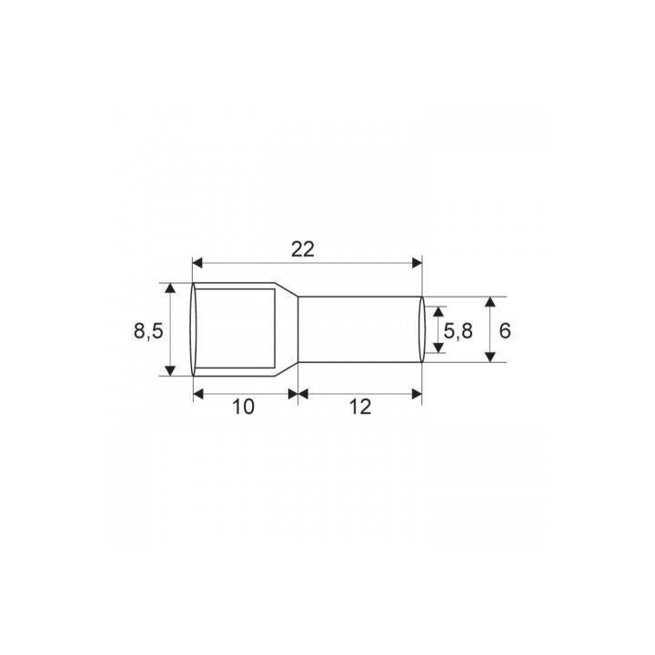 Varf terminal cablu de 16 mm alb