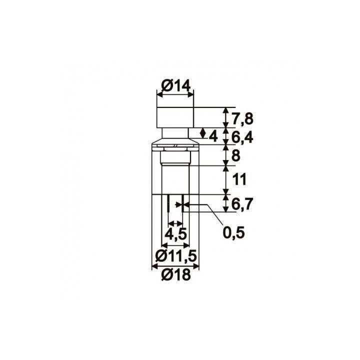 Intrerupator cu apasare 1 circuit 1A 250V OFF-ON negru cu retinere
