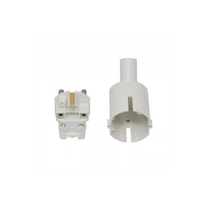 Stecher schuko 250V 16A alb cu inel de prindere