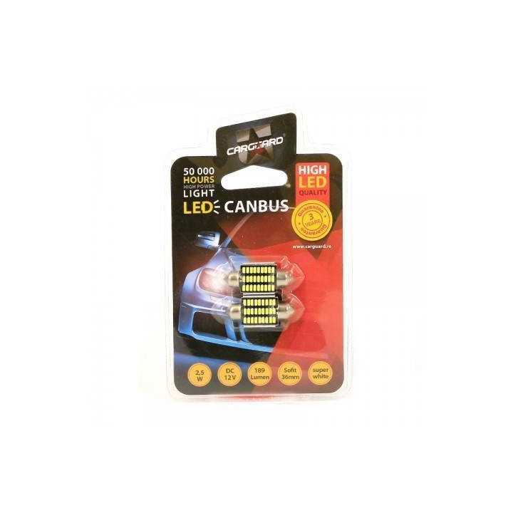 LED Sofit Canbus 36mm Plafoniera numar de inmatriculare 12V 2.5W 189lm CAN117 set 2buc Carguard