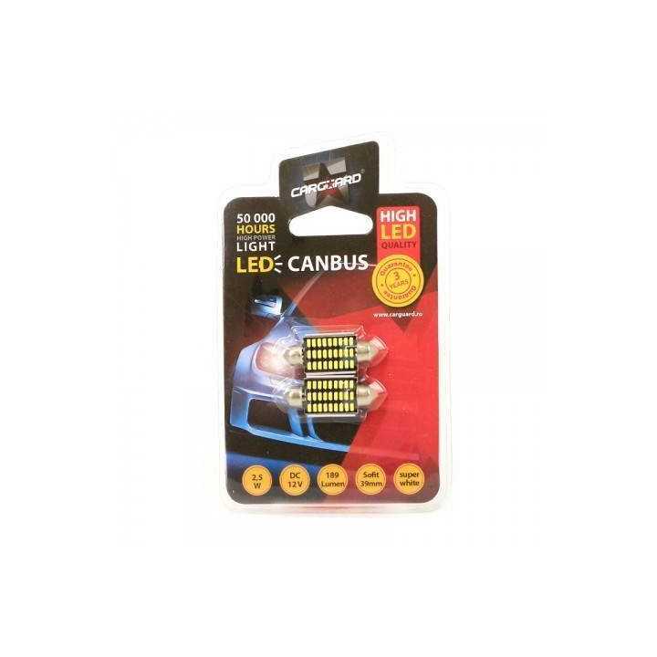 LED Sofit Canbus 39mm Plafoniera numar de inmatriculare 12V 2.5W 189lm CAN118 set 2buc Carguard