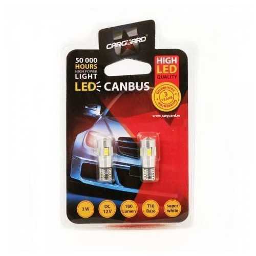 LED de Pozitie Canbus T10 12V 3W 180lm 6000K set 2buc CAN120 Carguard