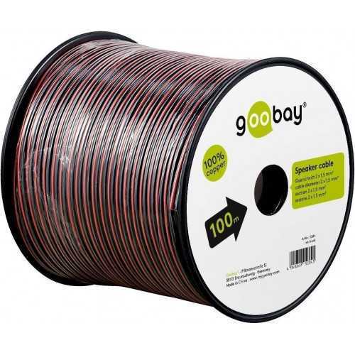 Cablu difuzor CUPRU OFC 2x1.50mm rosu/negru Goobay