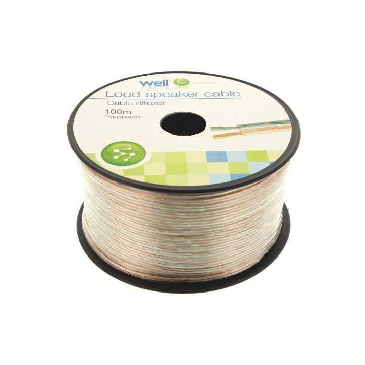 Cablu difuzor transparent 2x0.50mm Well