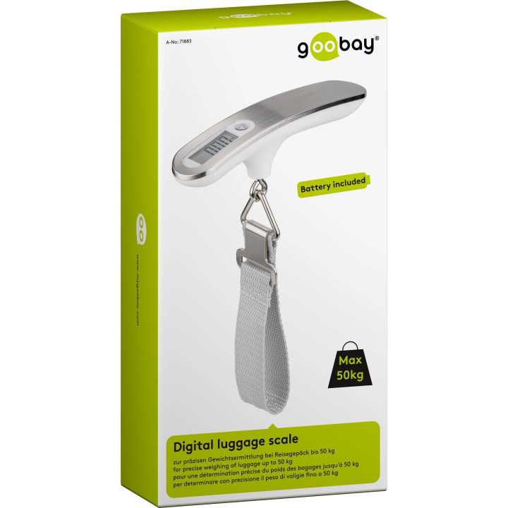 Cantar digital bagaje 50kg alb/argintiu Goobay