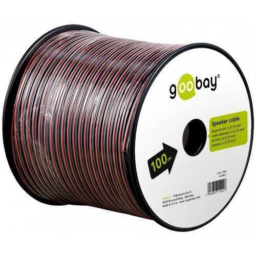 Cablu boxe 2x0.75mm CCA rosu/negru Goobay