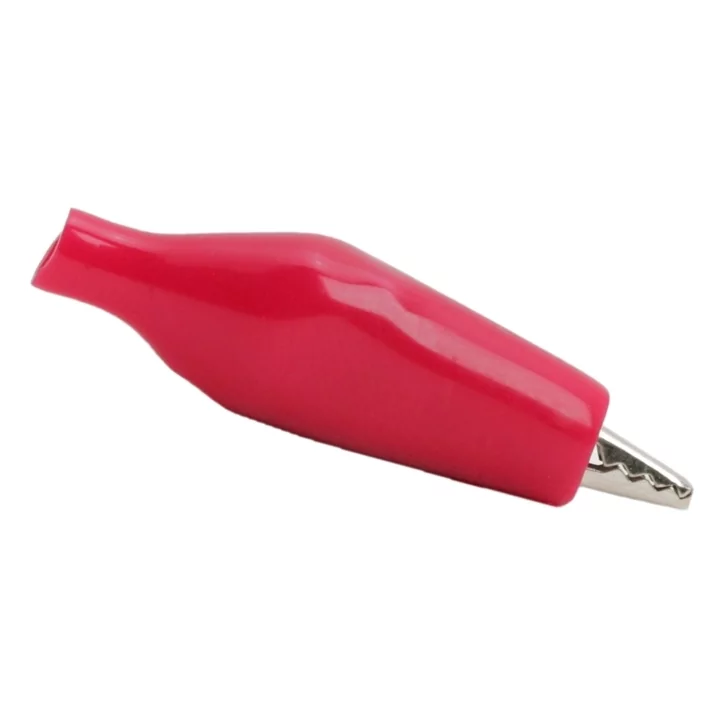 Clema crocodil mini rosu 28mm 5A