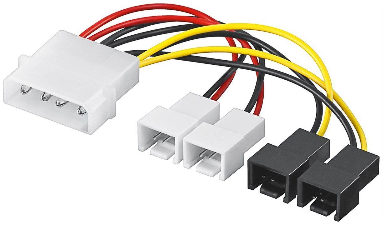 Cablu alimentare PC 4 pini - 2x 2 pini 12V + 2x 2 pini 5V 15cm Goobay