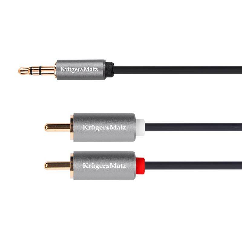 Cablu JACK 3.5 mm – 2x RCA 10m Basic KRUGER&MATZ