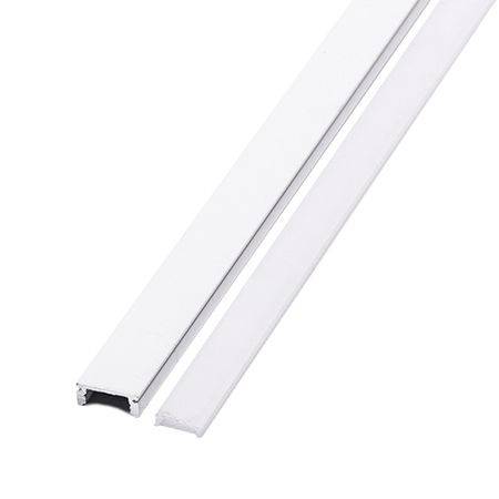 Profil aluminiu 2m alb pentru Banda LED 17.4mm x 7mm cu difuzor alb mat si accesorii prindere/capace V-TAC