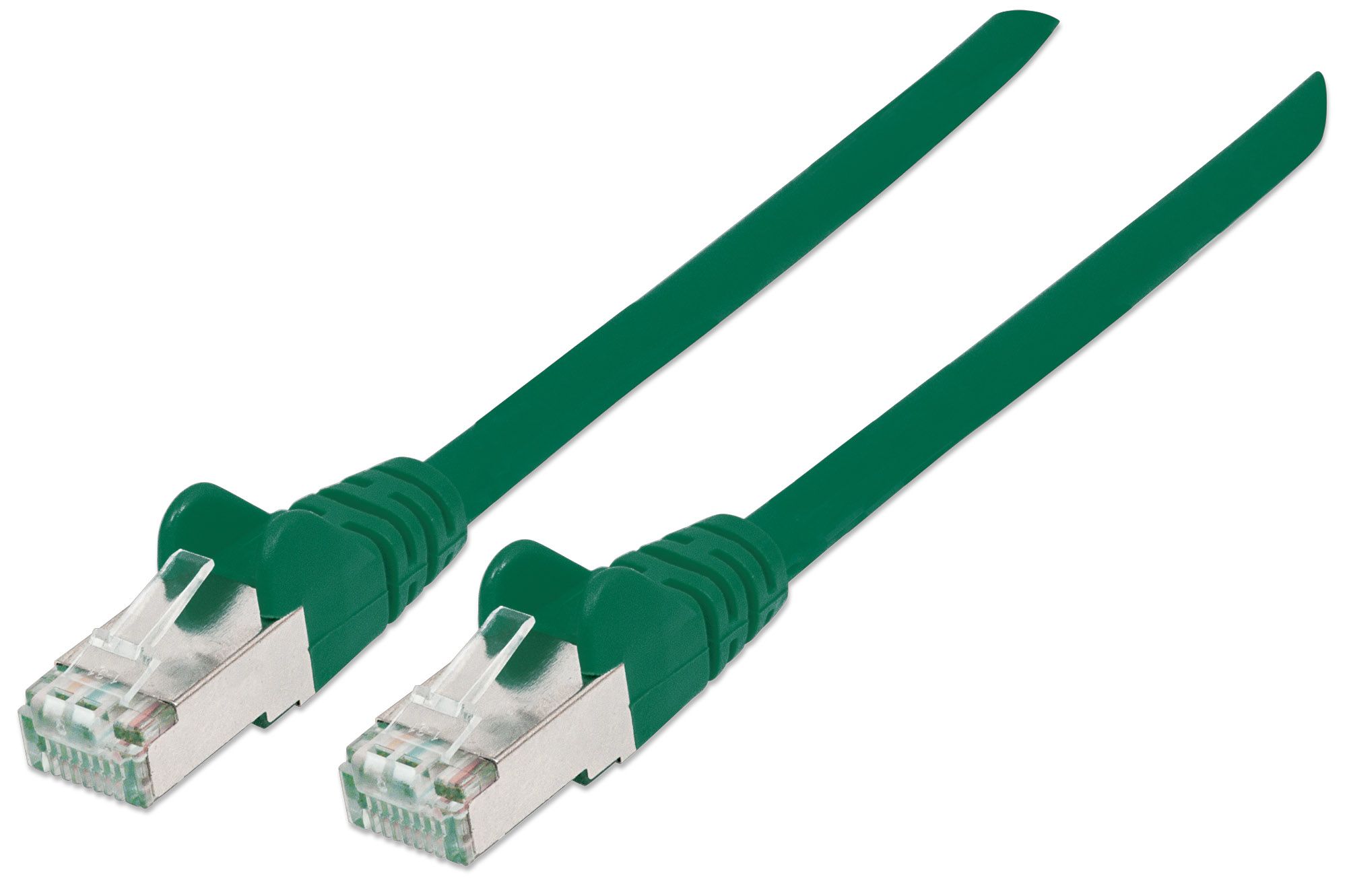 Cablu SFTP Cat7 PIMF cu mufa Cat6A 1m cupru SOLID verde 740715 Intellinet RJ45 tata – RJ45 tata