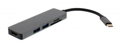 Adaptor USB tip C - HDMI +2x USB 3.0 +cititor card Well