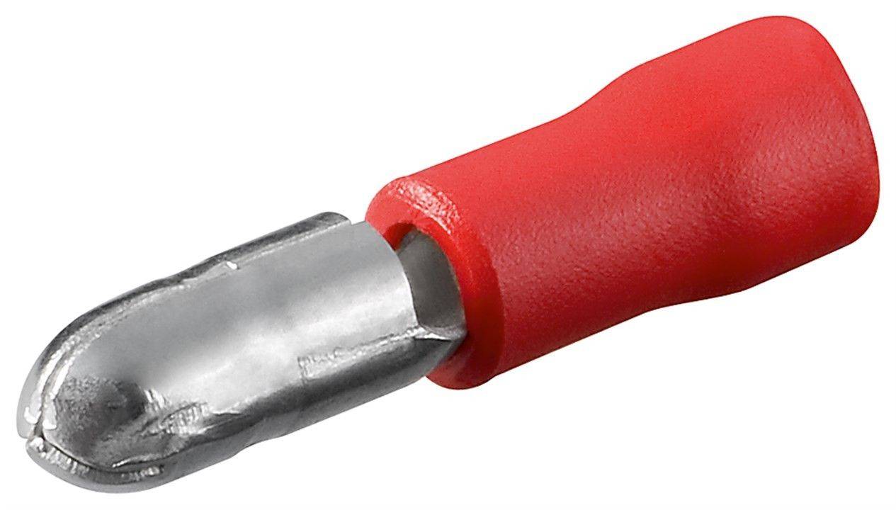 Conector papuc rotund 4mm rosu cablu 0.5-1mm 10A Goobay