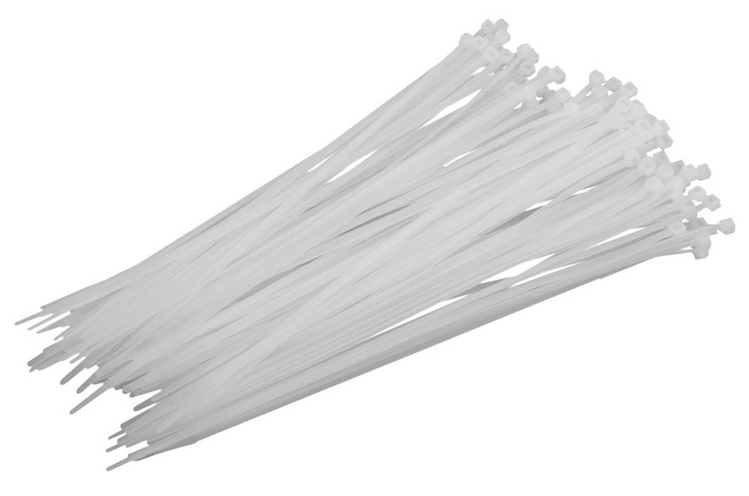 Coliere plastic fasete legatura UV rezistente albe 4.8x400mm PROLINE