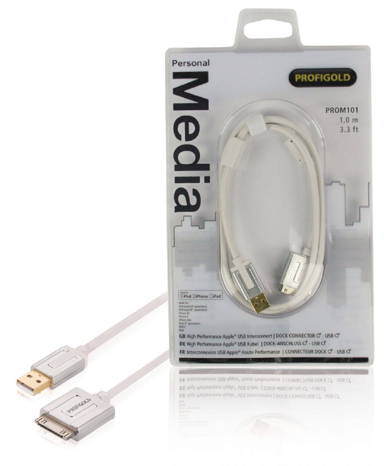 Cablu Apple iPad iPhone - USB de inalta calitate 1m alb Profigold