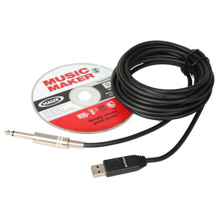 Cablu JACK 6.3mm MONO la USB 5m +placa de sunet