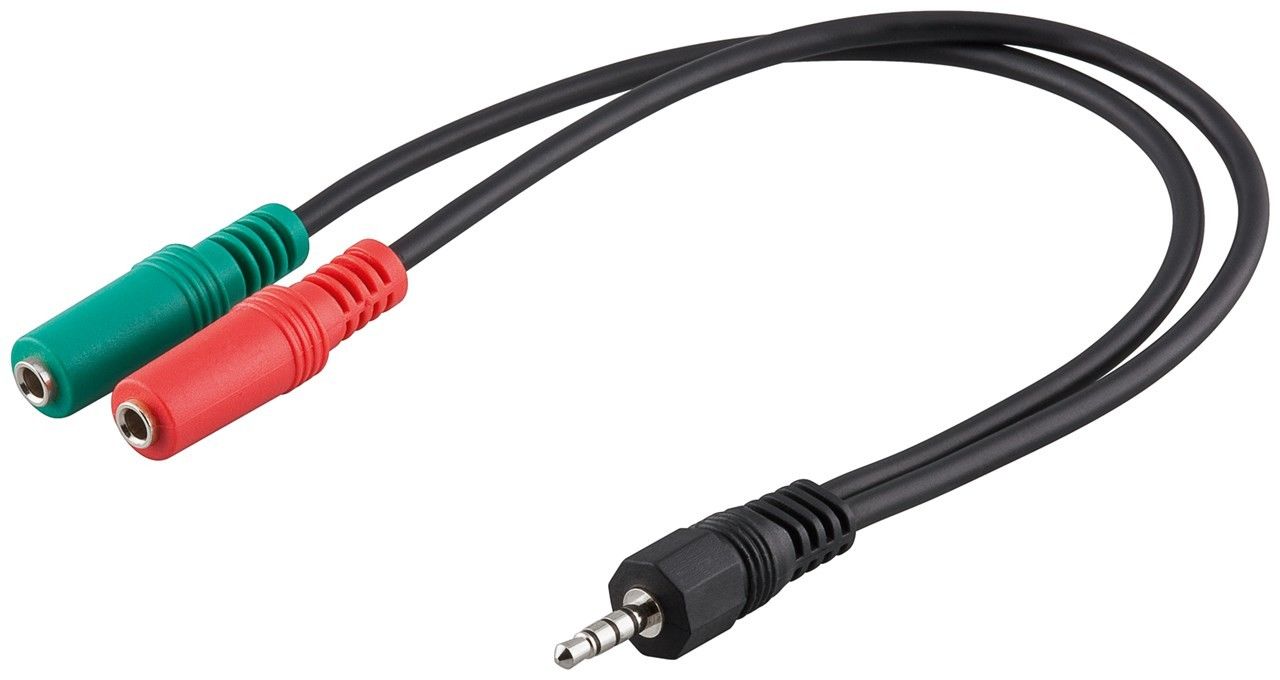 Cablu audio stereo Jack 3.5 mm 4 pini tata la 2x 3.5 mm 3 pini mama 0.3m Goobay