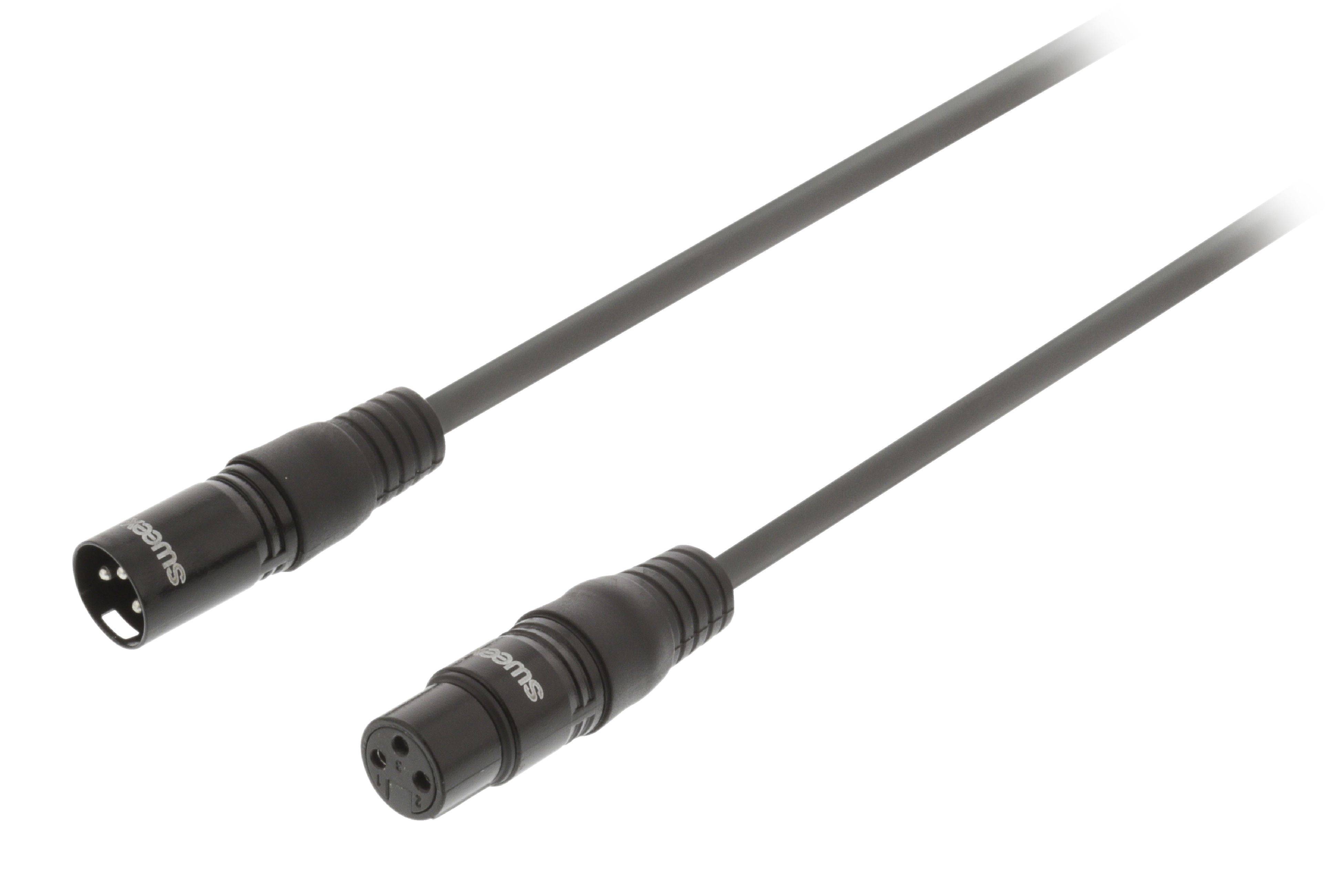 Cablu prelungitor audio Stereo XLR XLR 3-Pini tata - XLR 3-Pini mama 0.5m Gri SWEEX