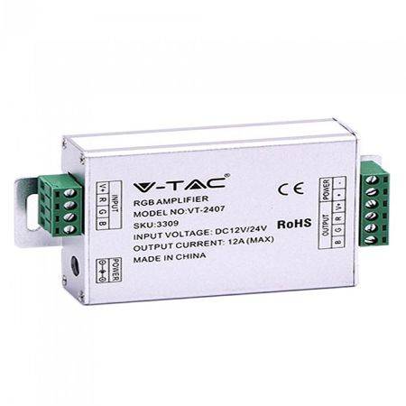 Amplificator banda LED RGB 12/24VDC 12A 3 canale x4A V-TAC