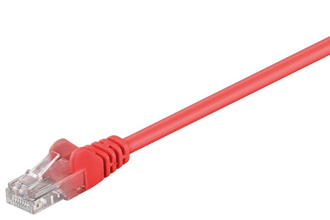 Cablu UTP Cat5e RJ45 mufat 0.25m patch cord rosu Goobay