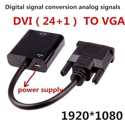 Cablu adaptor Full HD 1080p 60Hz ACTIV DVI-D 24+1 tata - mama VGA 0.2m +3.5mm cablu +USB alimentare