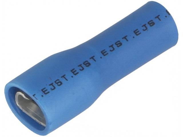 Terminal papuc plat 4.8mm 0.5mm mama 1/2.5 mm2 crimpat pe cablu albastru JST LVDDF2-187A-5