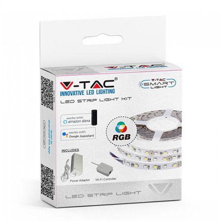 Kit banda LED SMART Google Home & Alexa SMD5050 RGB 60LED/m 10W/m 1000lm/m IP20 5m V-TAC