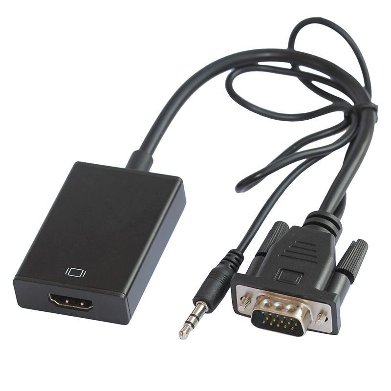 Cablu adaptor VGA +JACK 3.5 mm – HDMI tata-mama 0.1m