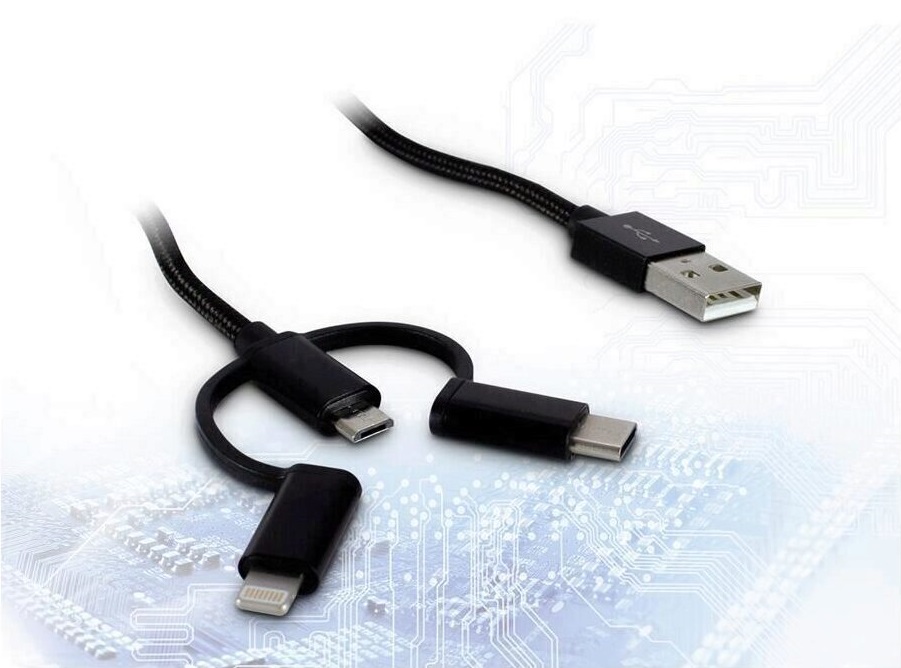 Cablu Inter-Tech 1m USB 2.0 – micro USB USB Type C Lightning iPhone