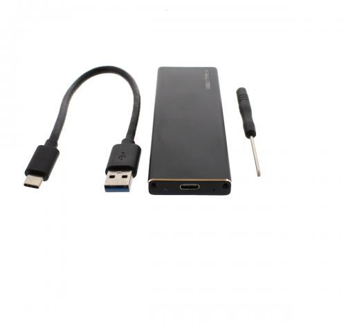 Carcasa SSD M2 SATA USB 3.1 negru cablu USB tip C inclus