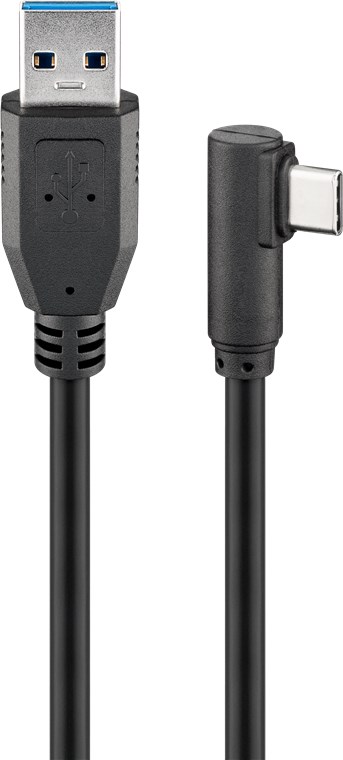 Cablu USB Type C tata la USB A 3.0 tata unghi 90 grade 1m Goobay