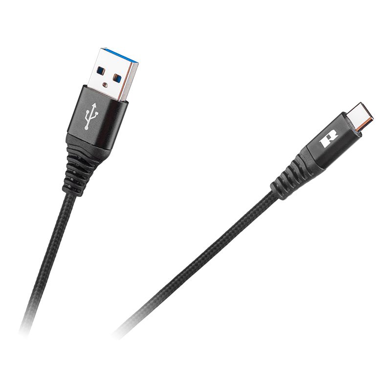 Cablu USB – USB Type C 0.5m negru REBEL