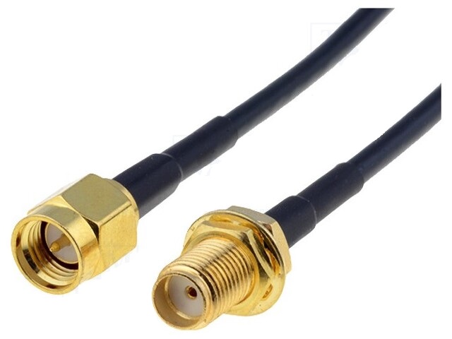 Cablu 50 ohm 10cm SMA soclu - SMA mufa negru BQ CABLE SMA-SMF/50/01