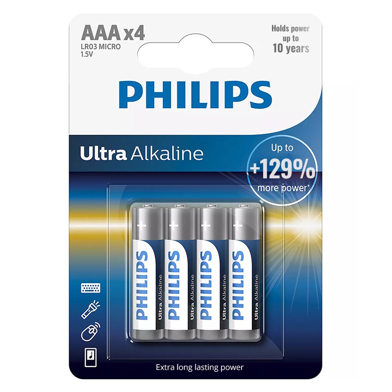 Baterii ULTRA alkaline AA LR3 blister 4buc PHILIPS