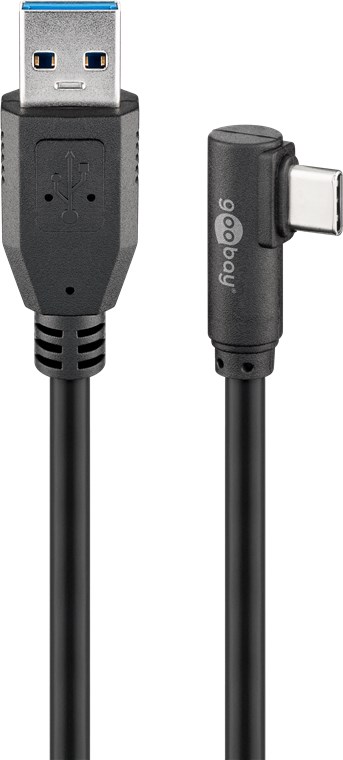 Cablu USB type C unghi 90 grade la USB A 3.0 2m Goobay