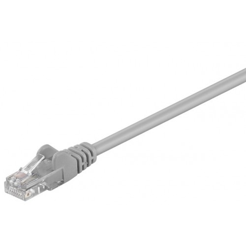 Cablu UTP 0.25m patch cord retea CCA CAT5e 2x RJ45 neecranat gri Goobay