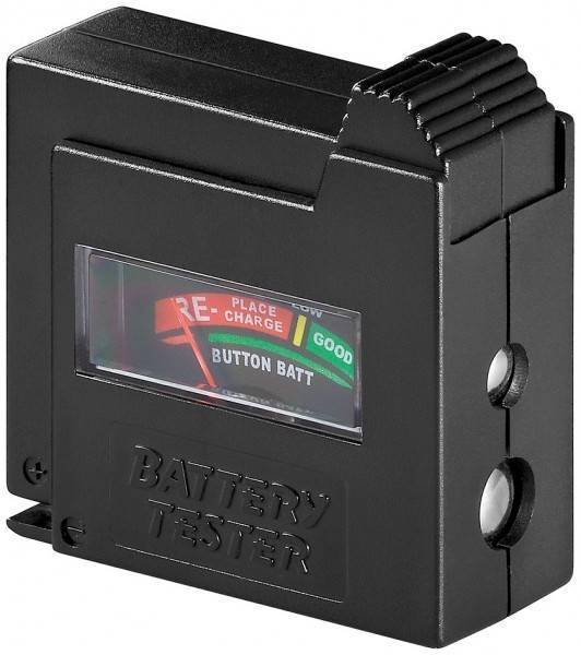 Tester baterii cu display analogic pentru AAA AA C D 9V si N Goobay