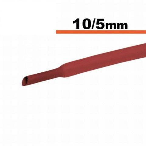 Tub termocontractibil rosu 10mm/ 5mm 0.5m