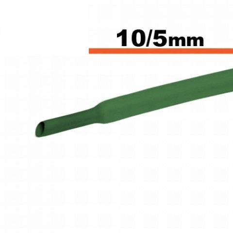 Tub termocontractibil verde 10mm/ 5mm 0.5m