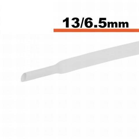 Tub termocontractibil alb 13mm/ 6.5mm 50cm