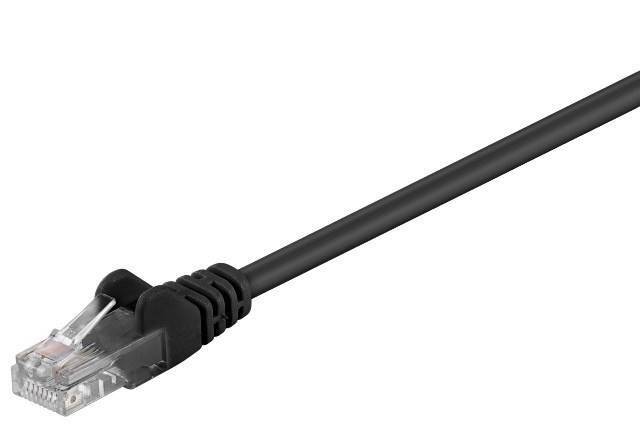 Cablu de retea CAT5e UTP 2x RJ45 1.5m negru patchcord CCA neecranat Goobay
