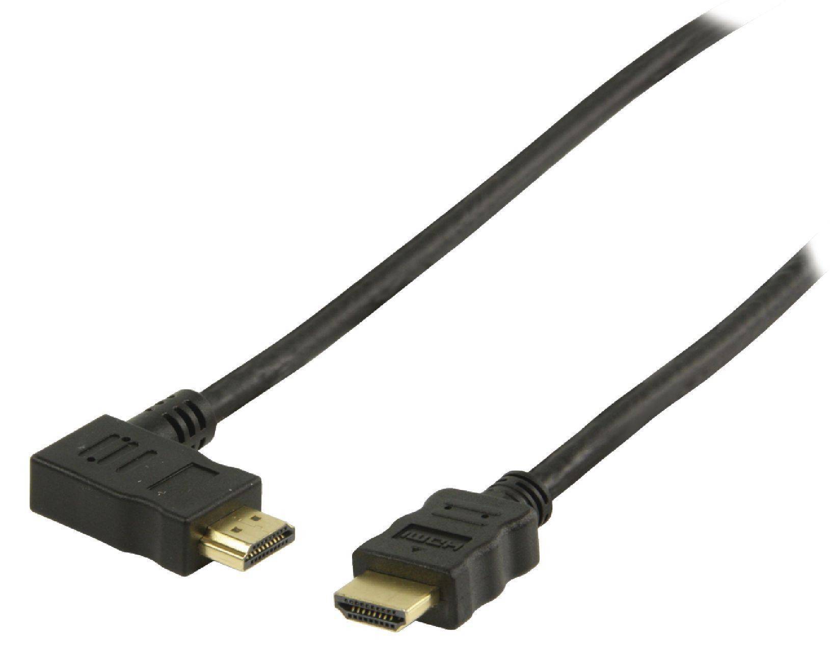 Cablu HDMI cu functie Ethernet 2m conectori drept si cotit 90 grade Valueline