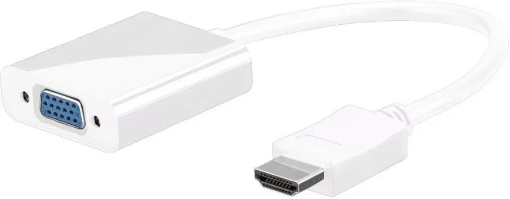 Cablu adaptor HDMI la VGA inclusiv audio alb Goobay